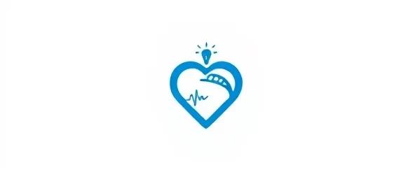 Blue and white icon featuring a heart with a heartbeat line inside, a lightbulb above symbolizing innovation, and a gear representing breakthrough medical inventions, emphasizing the mission of improving human life