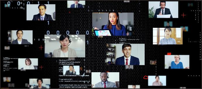 Screen showing multiple video call participants with various digital elements, symbolizing free access to online video tutorials and manuals. The image represents the availability of detailed guides on product installation, operation, maintenance, and troubleshooting for customers