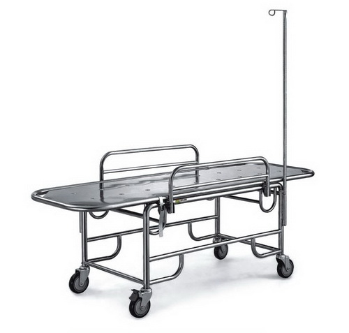 Stainless steel stretcher cart with 4 wheels for first aid