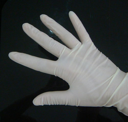 Latex examination gloves        