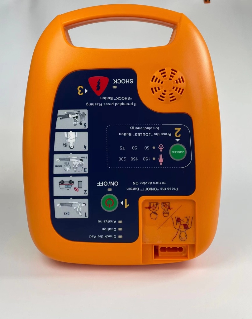 Portable defibrillator with external defibrillation