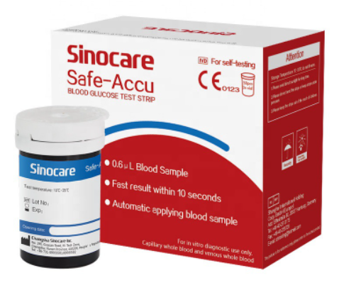 Bandelettes de glycémie Safe-accu2 (sinocare)