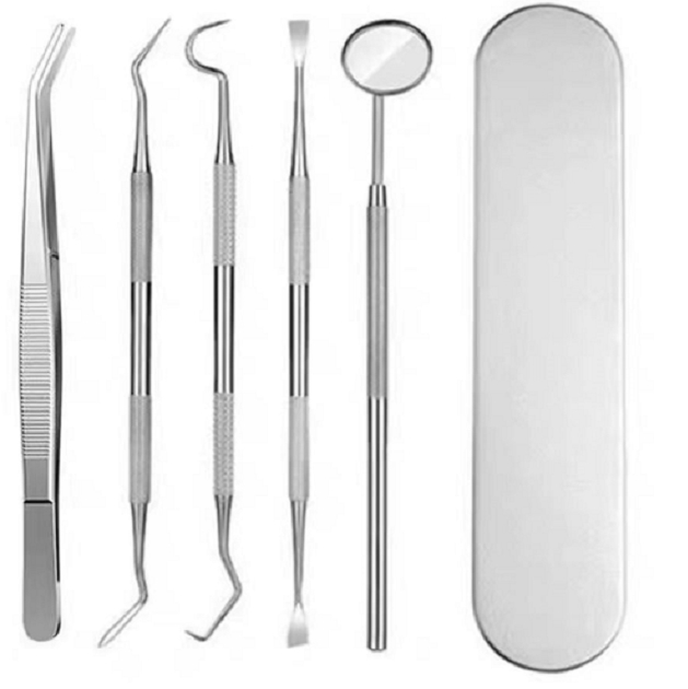 Thickened 304 medical Stainless Steel, 5-piece dental examination kit 